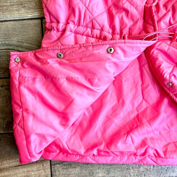 European Brand Pieces Puffer Style Vest Jacket sz L True Pink - Picture 6 of 14